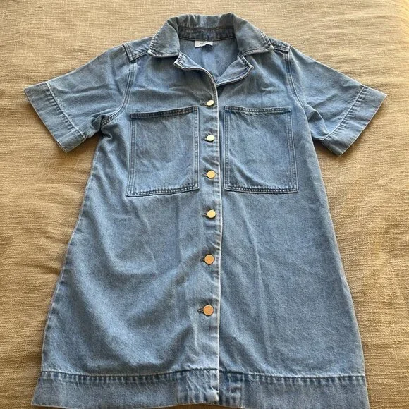 Seed Heritage Denim Button Through Mini Dress (AUS 10/US 6) - Picture 6 of 12